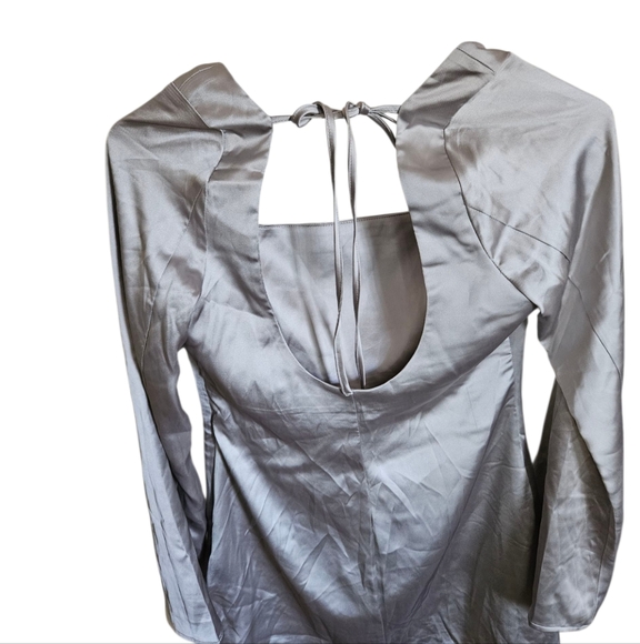 Wild Fable Silver Bell Long Sleeve Satin Mini Bodycon Holiday Dress NWT - Picture 5 of 6